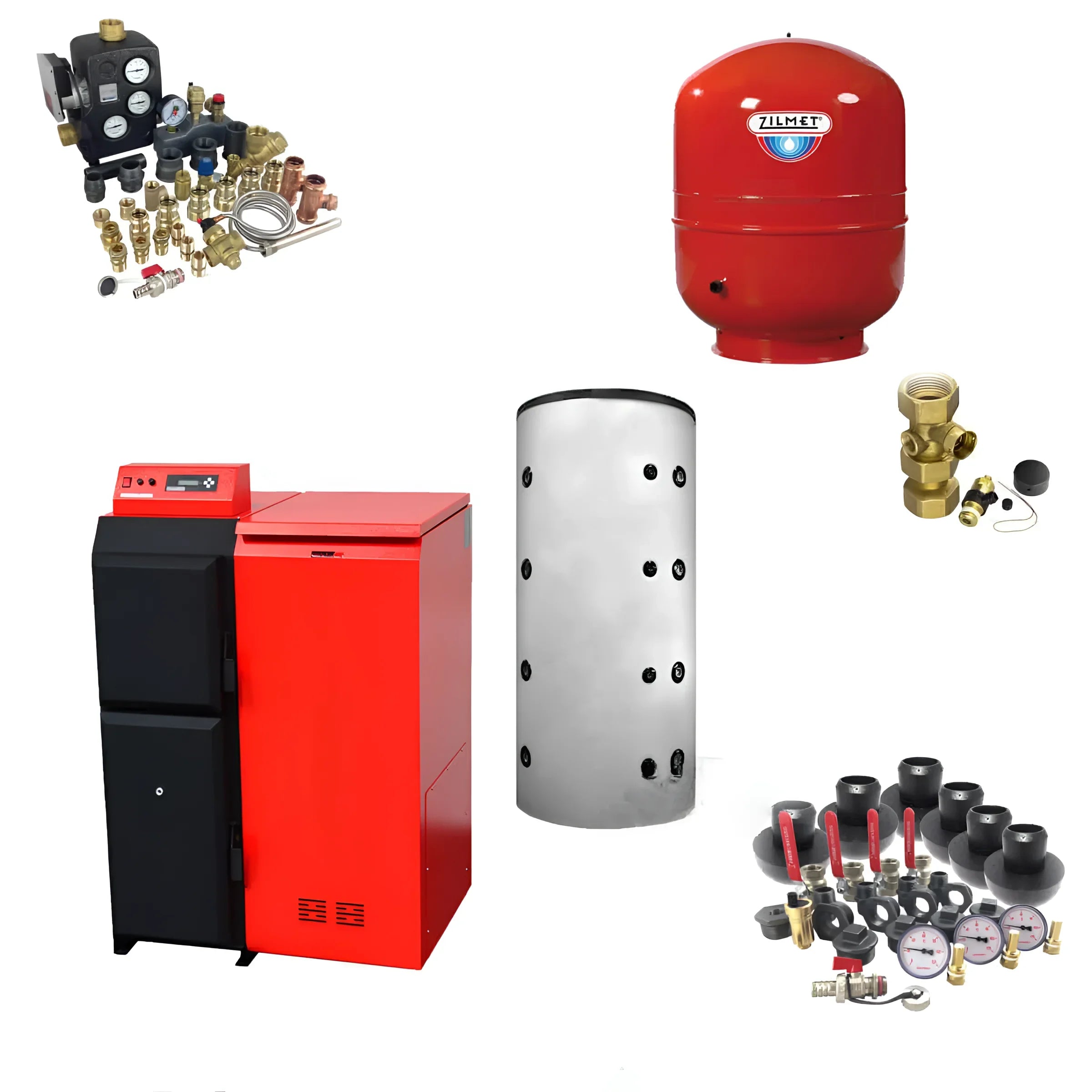 Komplettpaket Thermoflux Pelling 🔥 mit Pelletkessel, Pufferspeicher, und Heiztechnik Komponenten für effiziente Wärmeversorgung.