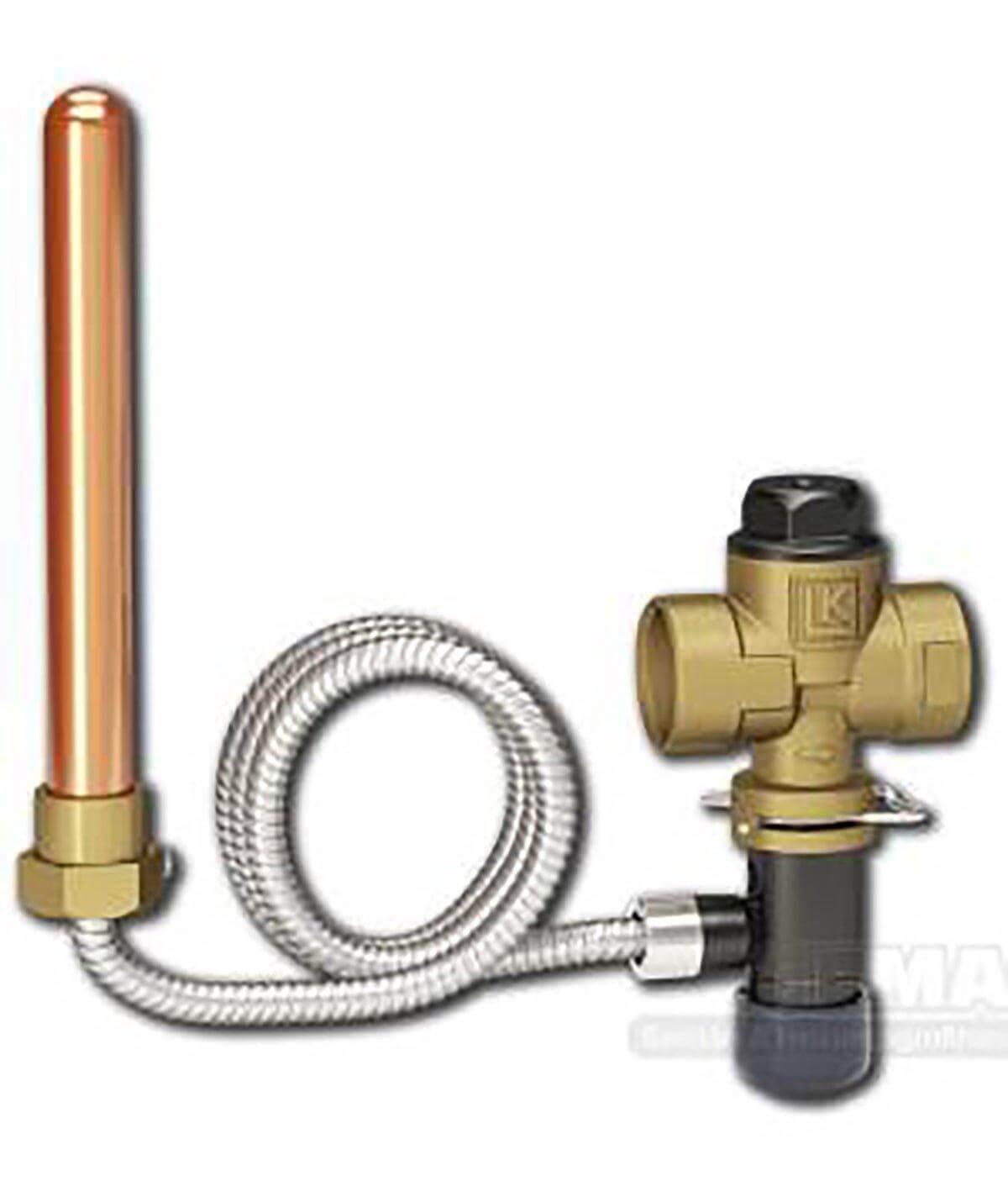 Copper heating element mit flexibler Metallleitung und brass valve für thermische Ablaufsicherung CW617N