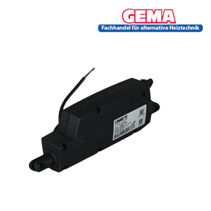 Schwarzer elektronischer Antriebsmotor LINAK mit Kabel für Attack Wood und Attack Pelletkessel