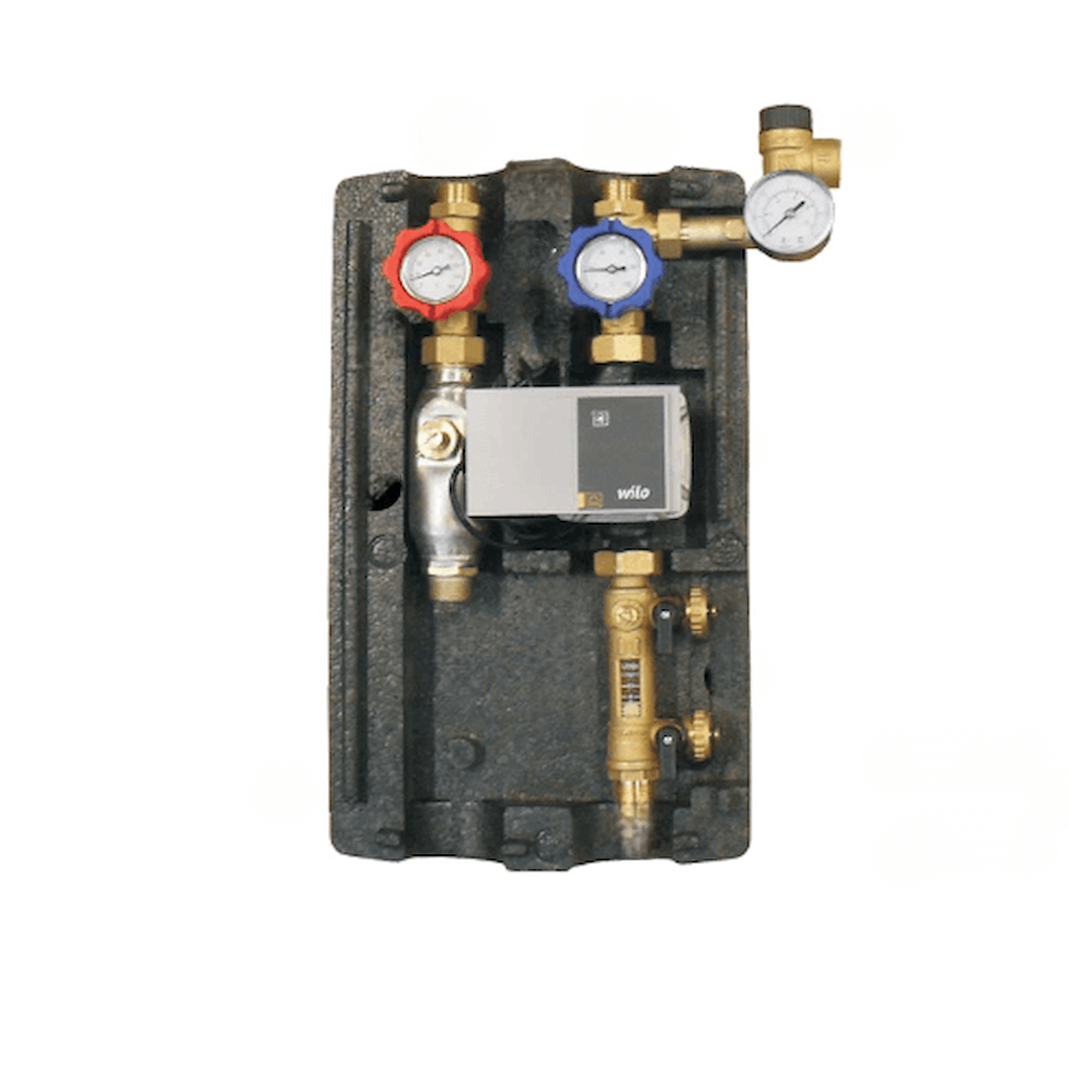 Vorgefertigte Heizpumpengruppe mit integrierten Manometern und Ventilen für Sunex Solarstation GPS Hydra PWM