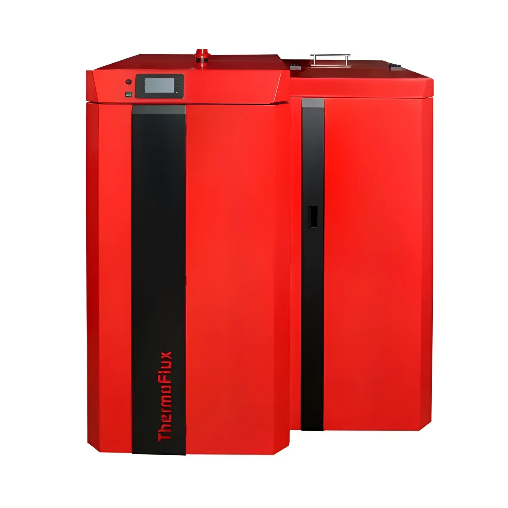 Bild eines roten und schwarzen Thermoflux PID Logic Kombi 25 Hochmoderner Kombikessel
