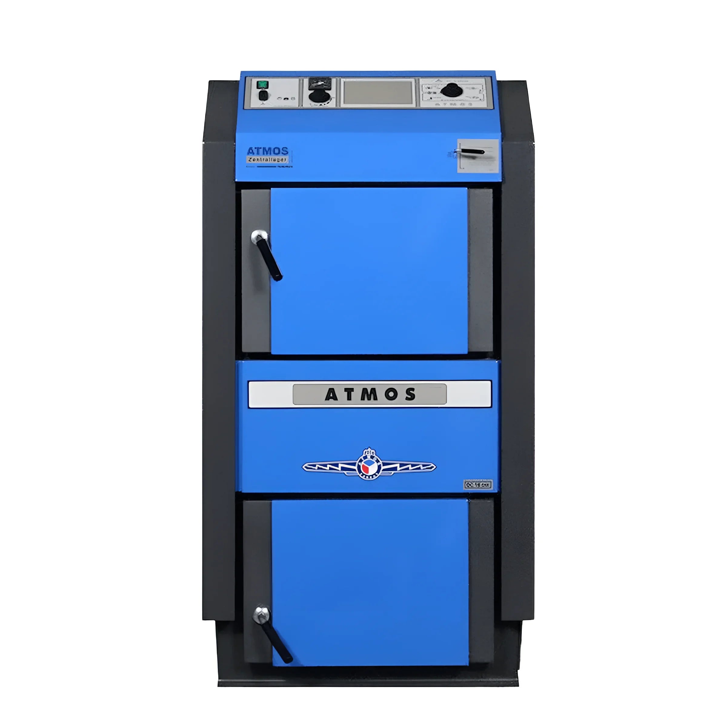 Blaue und graue Holzvergaser Atmos GSE Serie Atmos GSE Holzvergaser für Heizsysteme