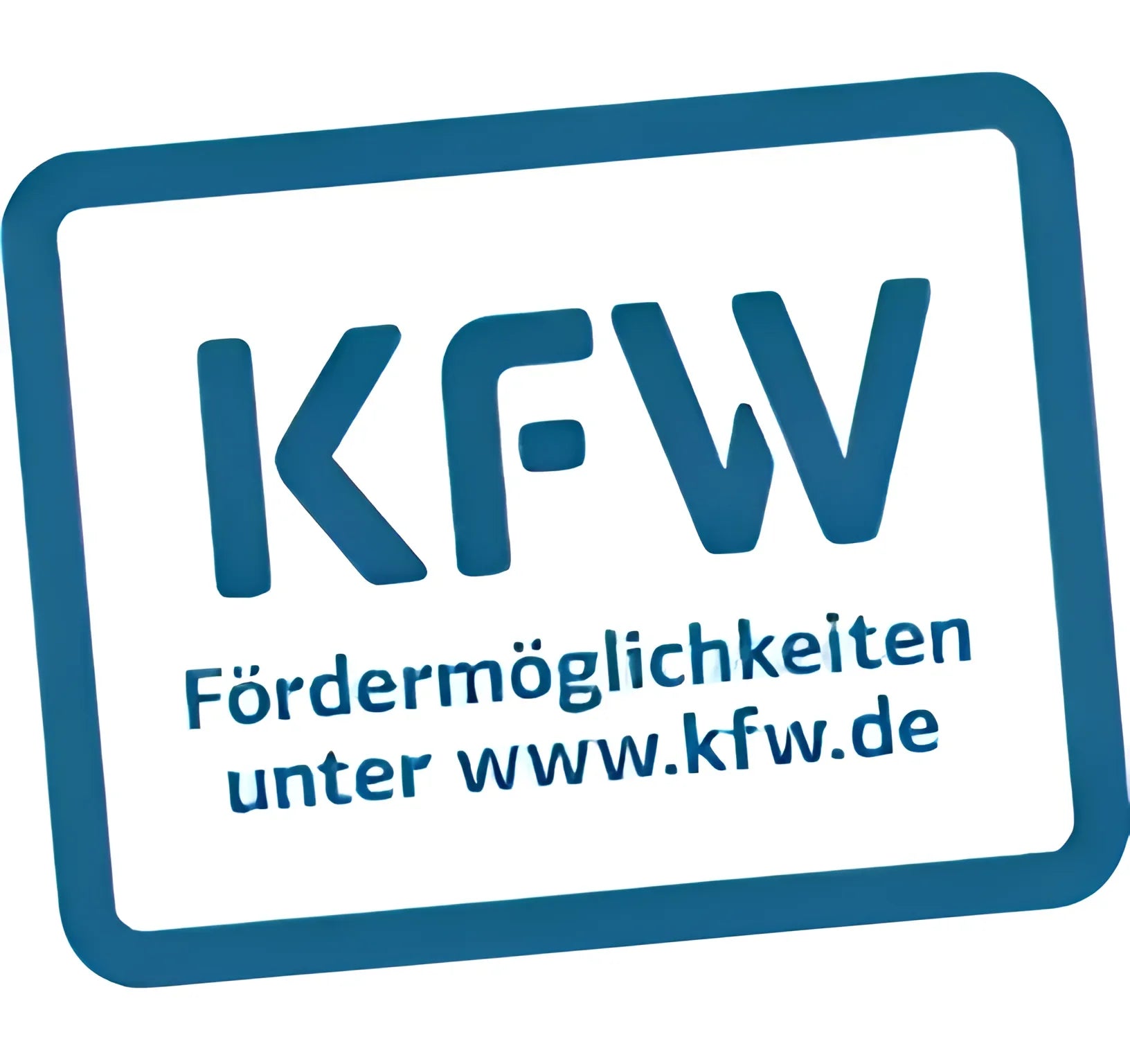 Blaues KFW Logo auf Thermoflux PID Logic Kombi 35 kW mit große Brennkammer