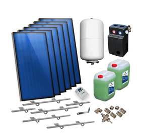 Solarpaket Flachkollektoren AMX2.85 17.22 m² für Schrägdach.