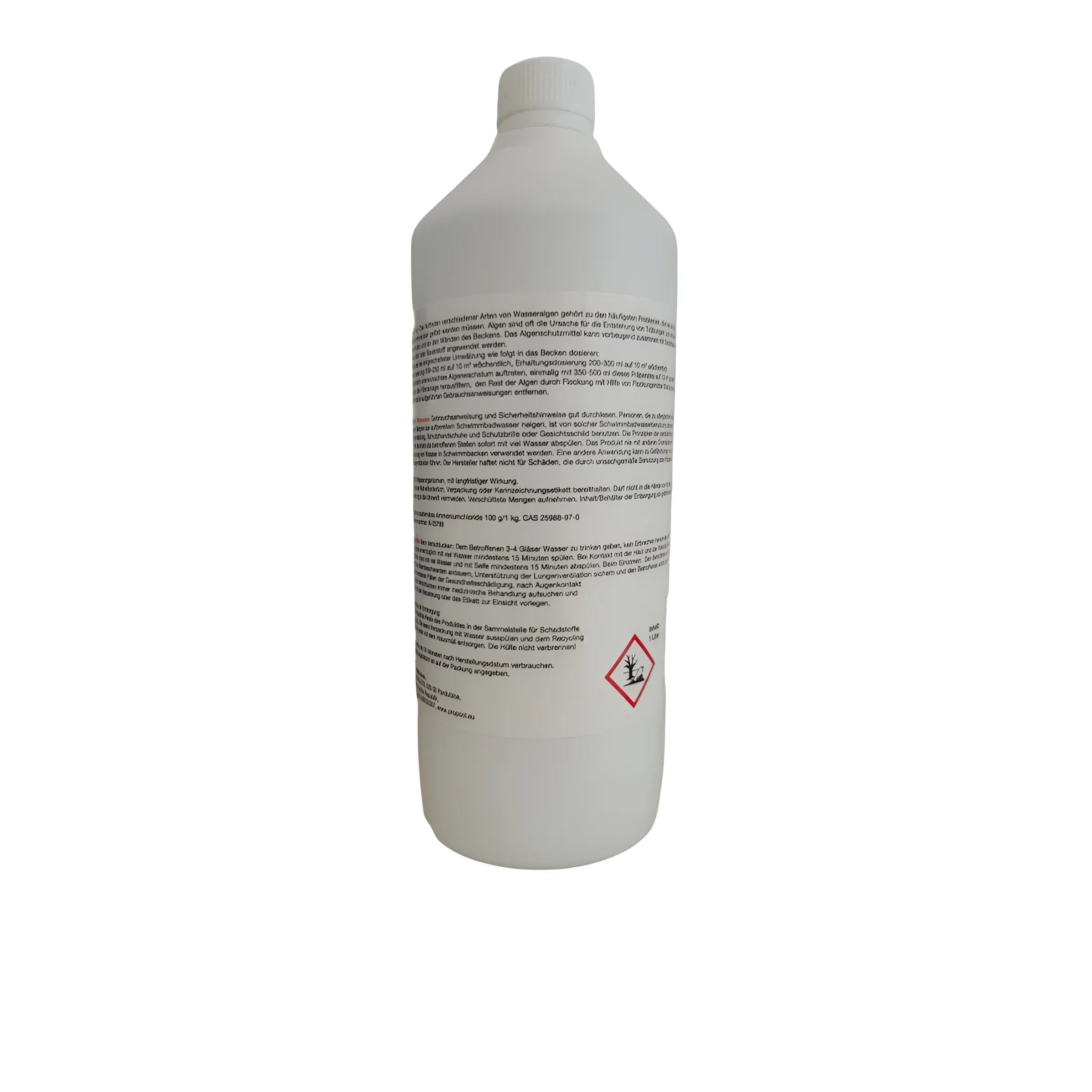 Weiße Plastikflasche mit Warnhinweis für effektiven Schutz bei Boilers und Boiler-Zubehör