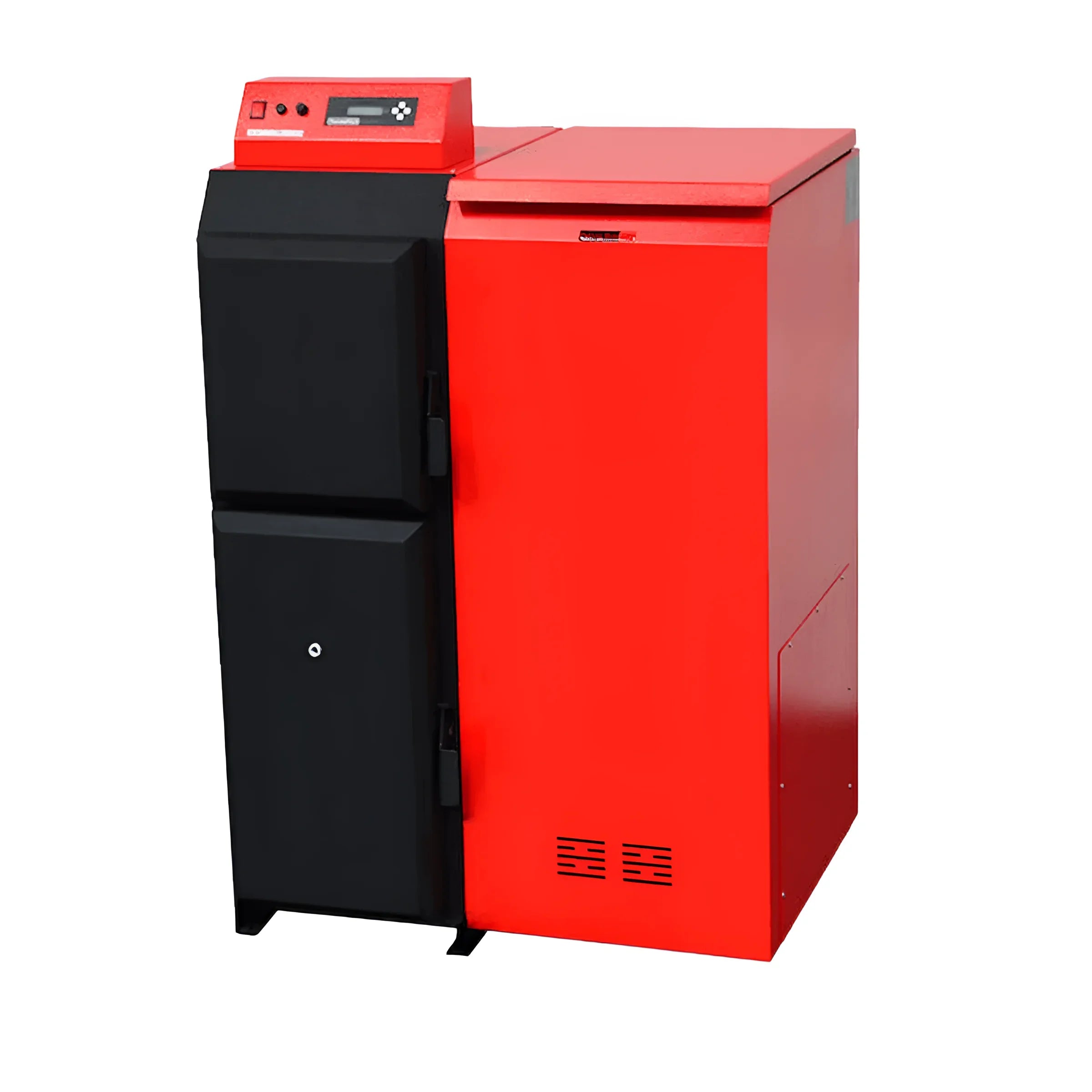 Rotes und schwarzes Heizsystem Pelletkessel Thermoflux Pelling Eco 25kW/135kg