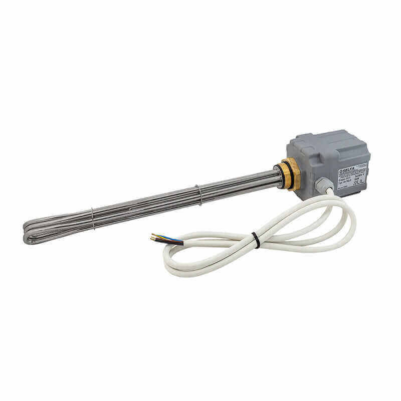 Elektroheizstab 🔥 mit Regler und Thermostat 🌡️ 3 kW für Trinkwasser 💧 Pufferspeicher, temperaturregelbar 30°C - 75°C.