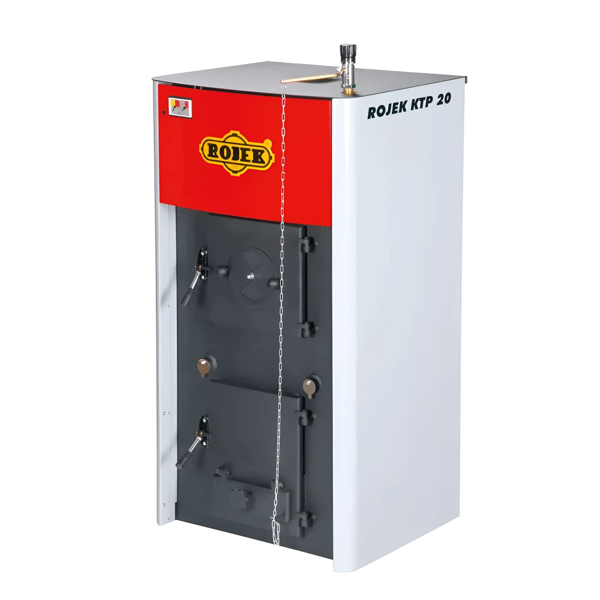 Vergaserkessel Rojek KTP 20 🔥 für manuelle Beschickung mit Braunkohle und Holz 🪵, 20 kW Heizleistung.