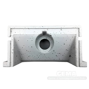 Grauer concretestein mit mittlerem Loch für Viadrus U32 Schamottstein unten