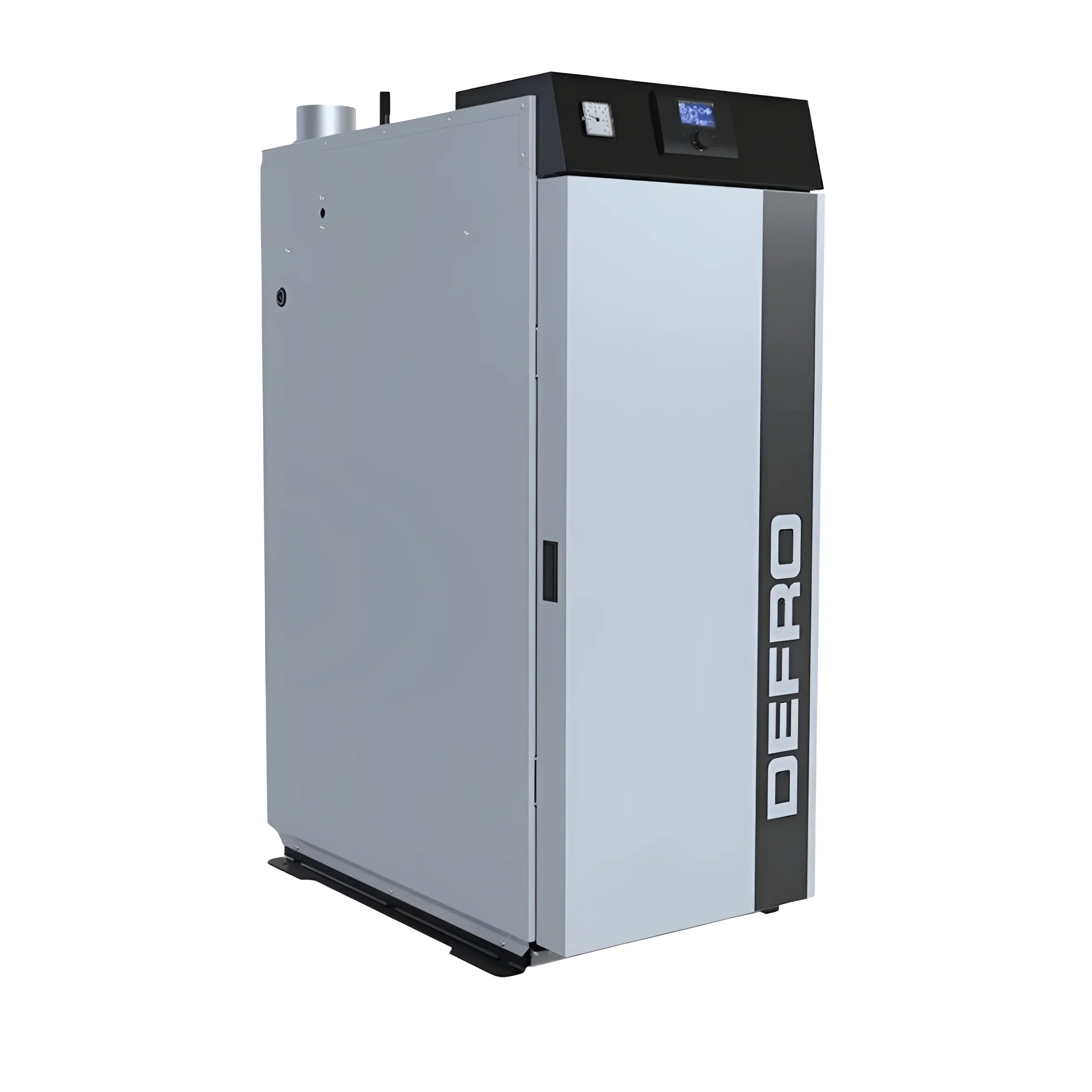 Graues und weißes Heizgerät vom Defro Optima HG Holzvergaserkessel 25 kW