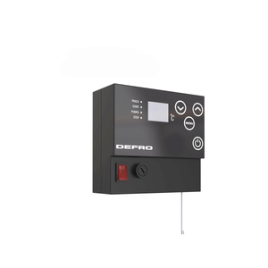Defro Bedienfeld mit Display und Steuerung für 12 kW Scheitholzkessel, intuitives Design für einfache Nutzung.