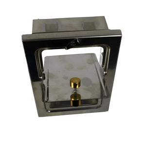 Stainless steel Rahmen mit goldfarbenen Knöpfen, ideal für Zugbegrenzer anmelden oder Gastherme Wartung