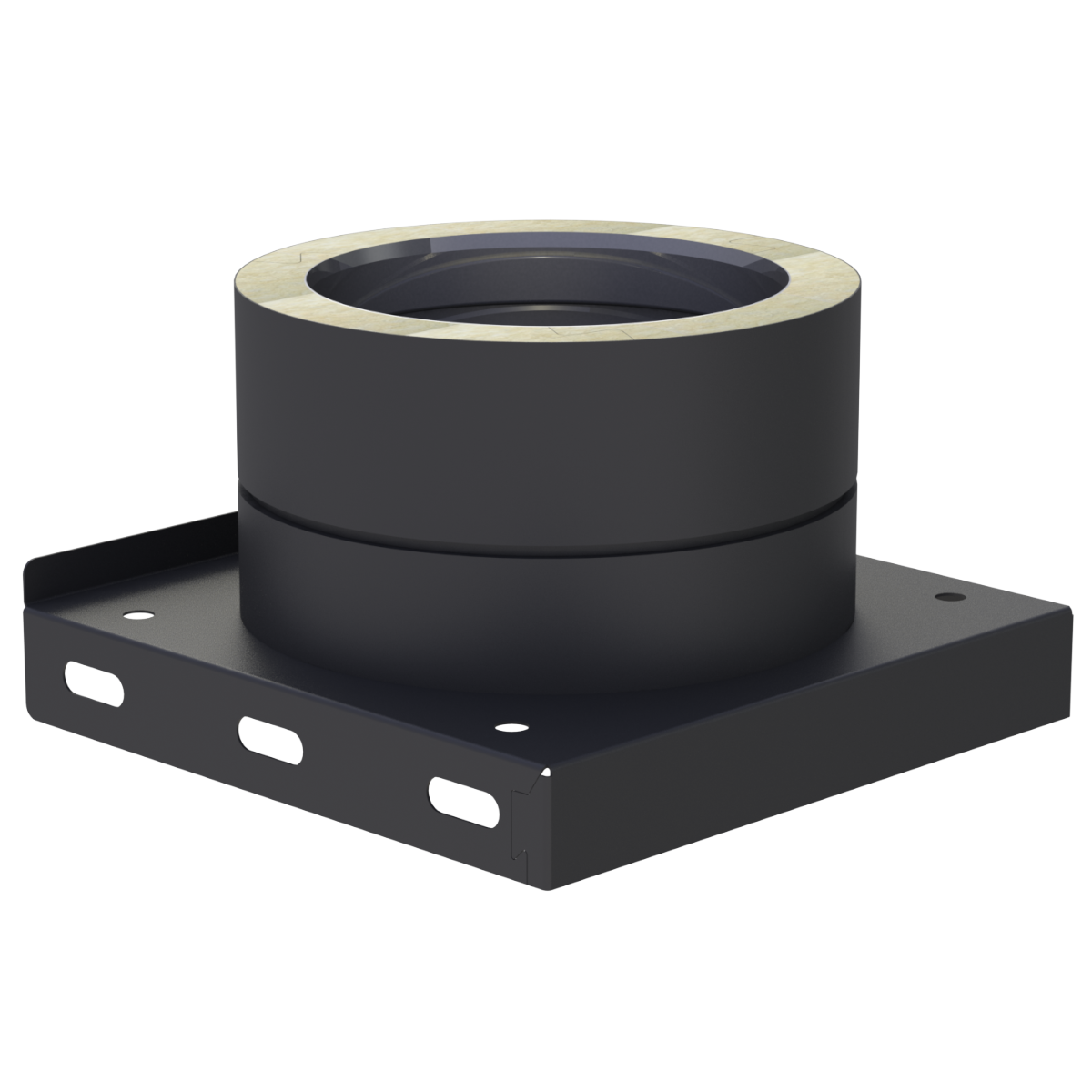 DW Neo schwarz doppelwandiger Schornsteinansatz mit modernem Design und optimaler Wärmedämmung.