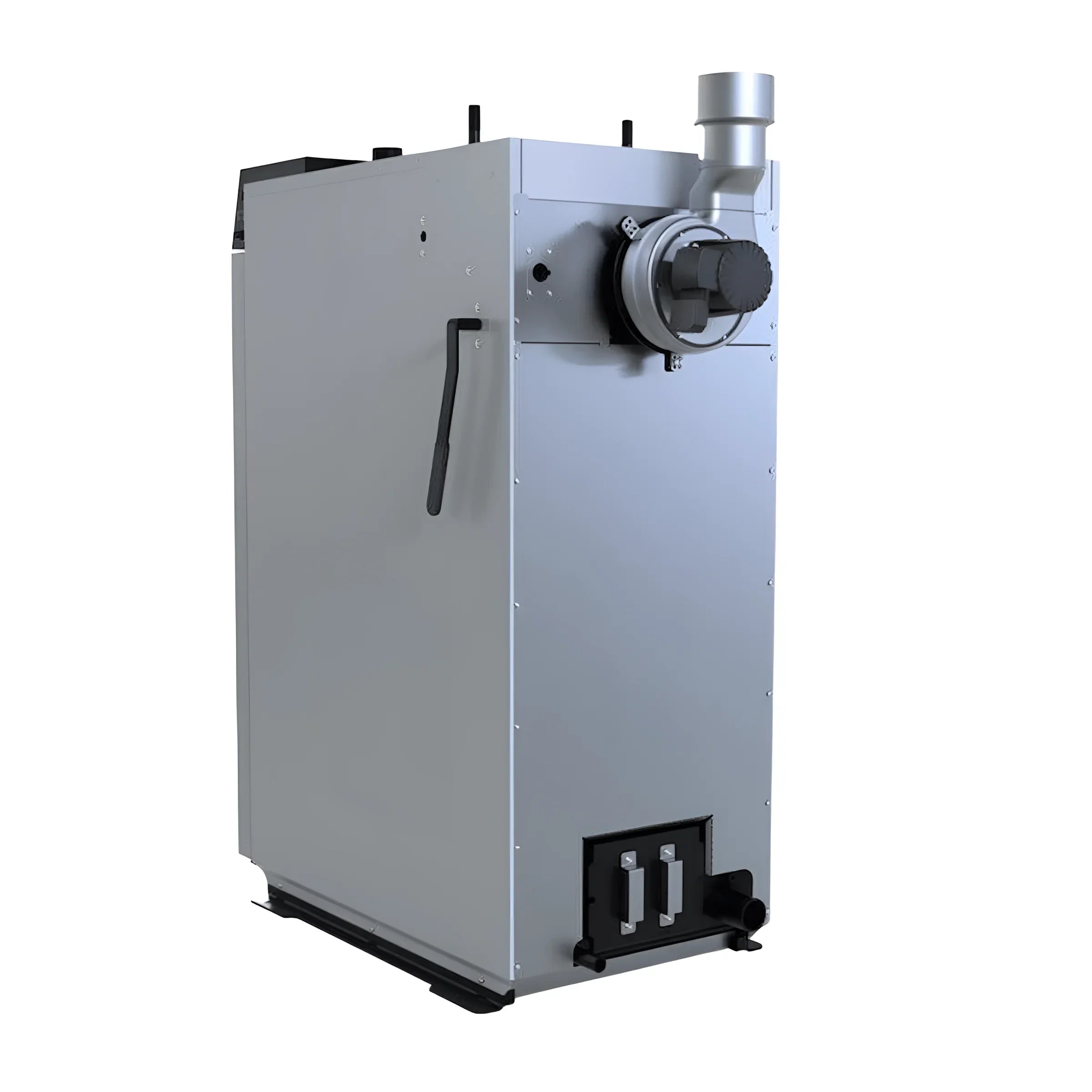 Silberner Industrieofen für Optima HG Holzvergaserkessel mit Brennstoffs ermöglichen Funktion