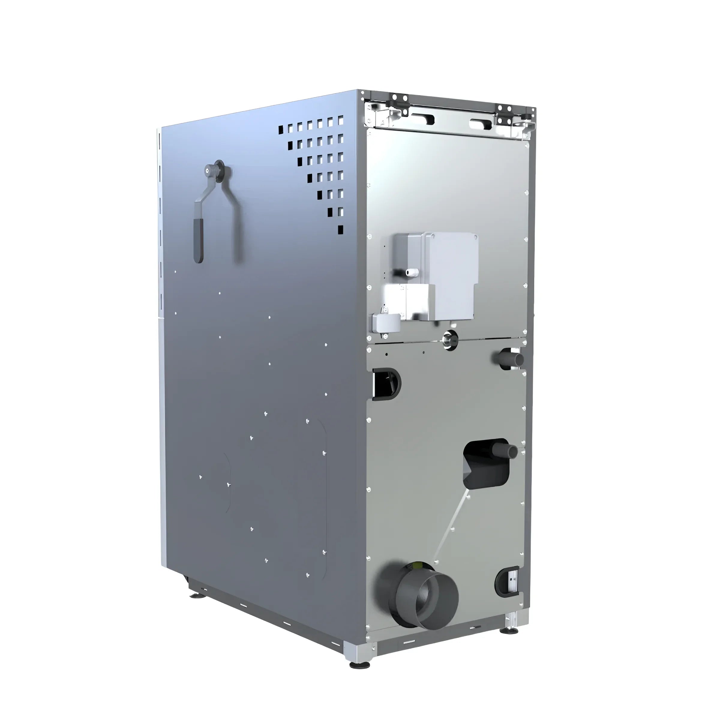 Silberner Metall Industrialmaschine für Defro Epsilon F Pelletkessel 25 kW