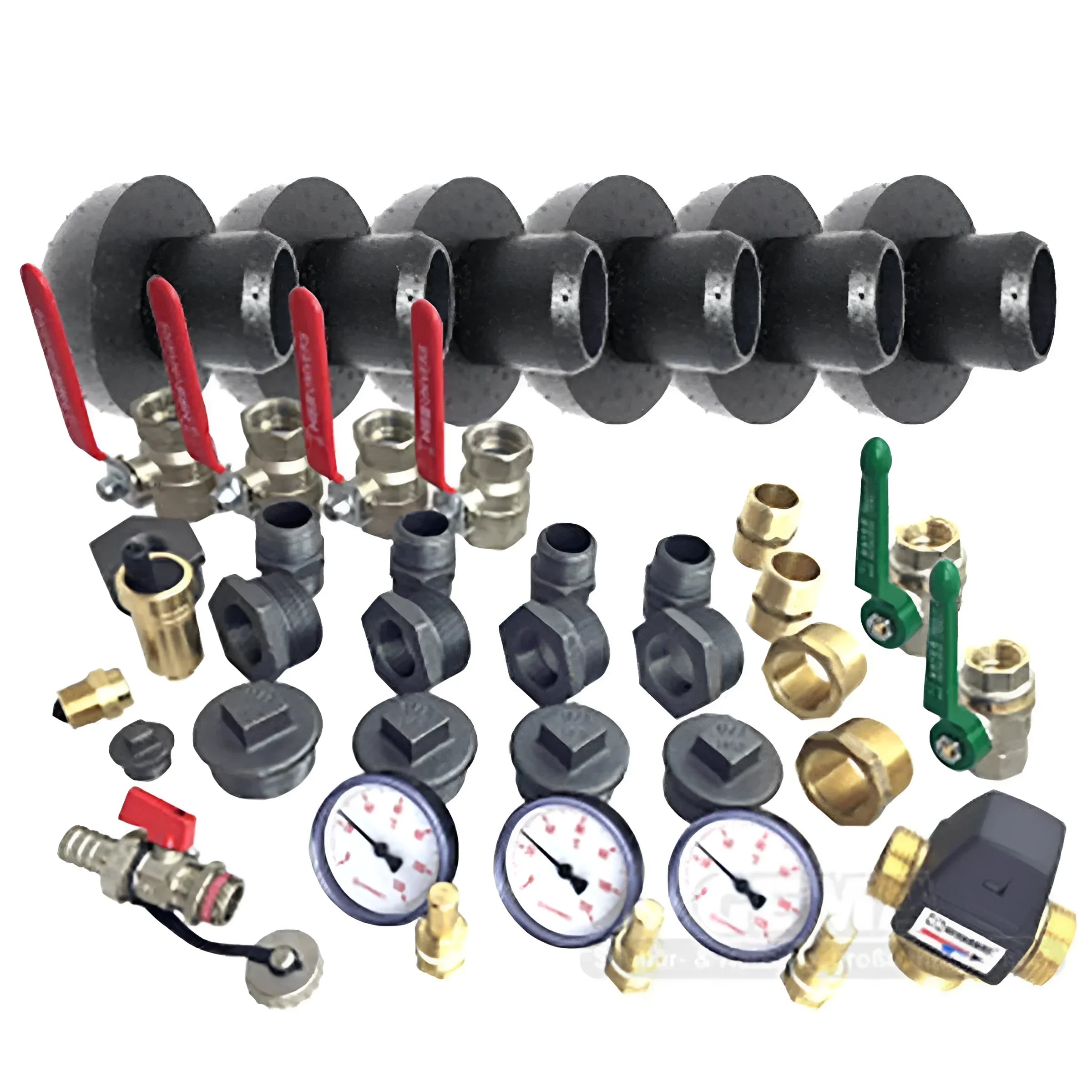Plumbing manifold mit verschiedenen Anschlussfittingen für Thermoflux Pelling Pelletkessel Heiztechnologie