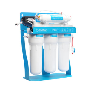Blue and white umkehrosmoseanlage pure aquacalcium mit selbstständigem metallgestell für wohlschmeckendes trinkwasser