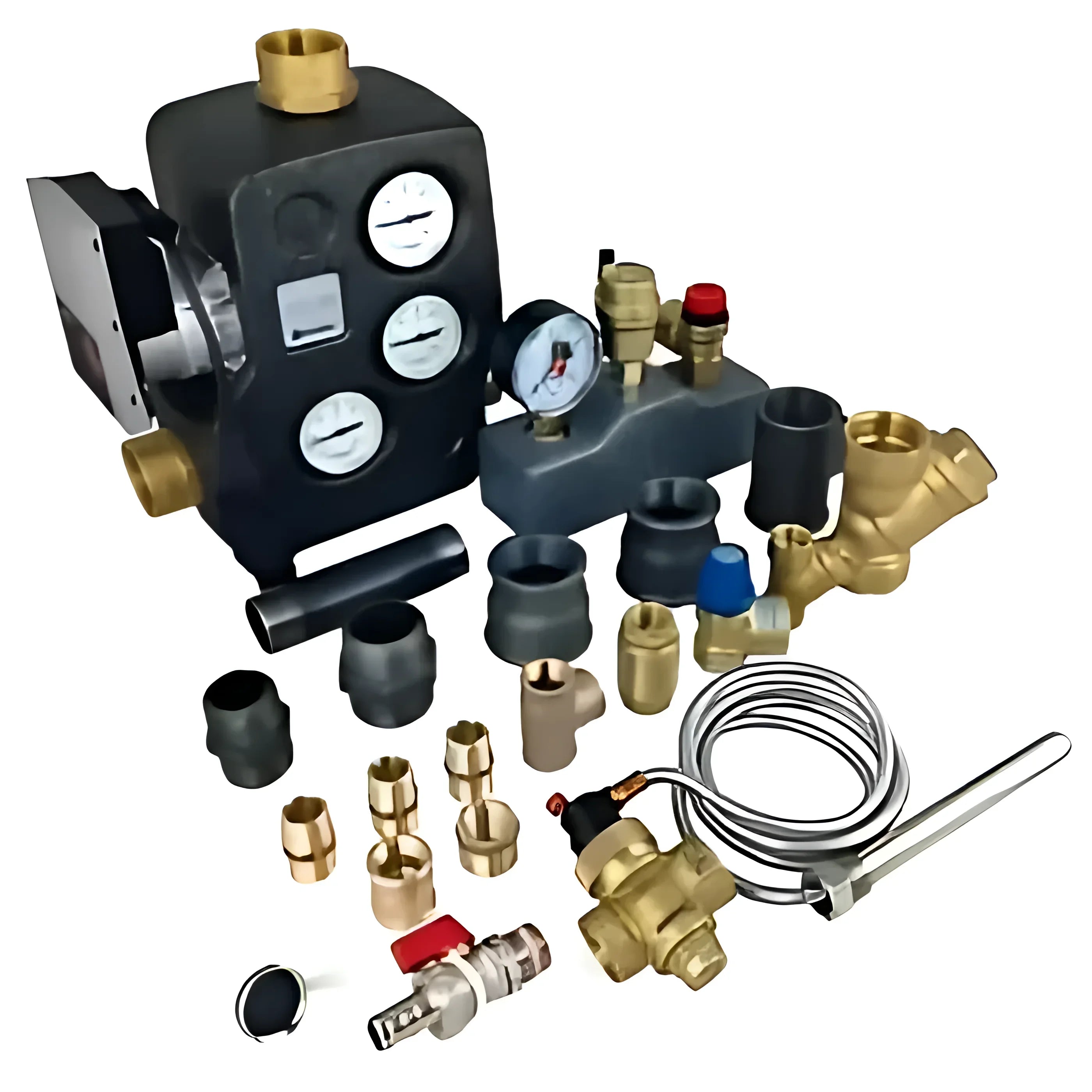 Assorted plumbing and heating components for Attack SLX Lambda Heizkessel mit integrierter Lambdasonde