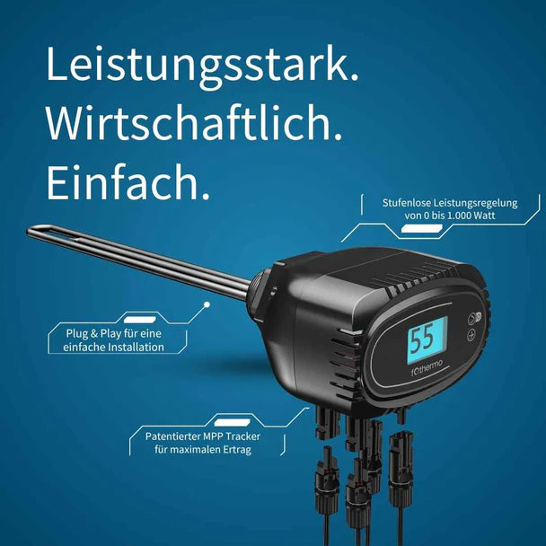 Solar-Heizstab fothermo ROD-550 – 550 W PV-Heizstab mit MC4