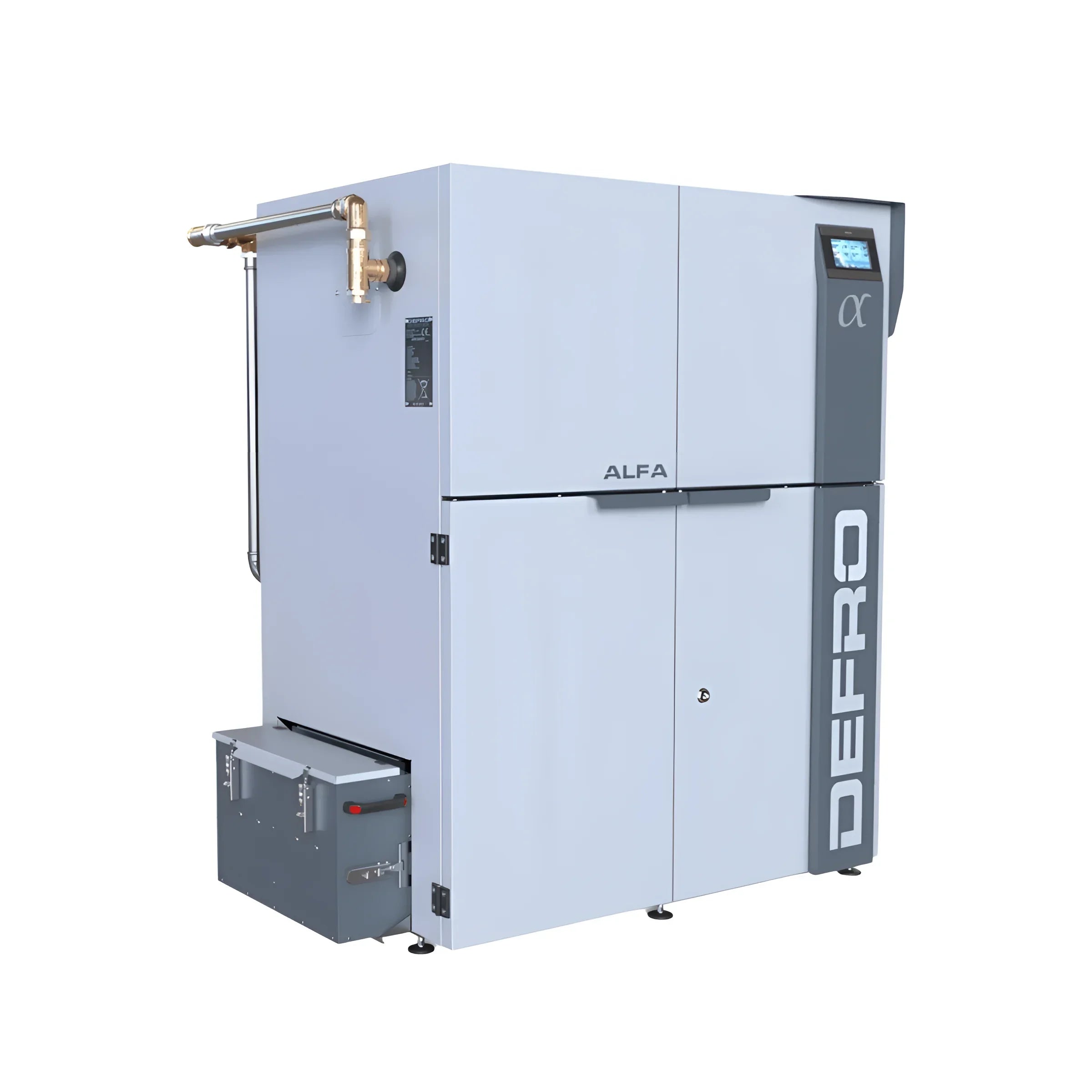 Industrialheizungssystem Pelletkessel Defro ALFA II mit Steuerung APC Center und Raumthermostat ST-292
