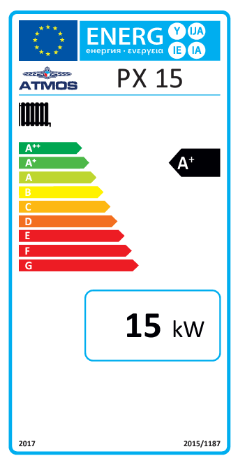 Atmos PX15 Pelletkessel 15 kW mit integriertem Pelletbehälter - GEMA Shop