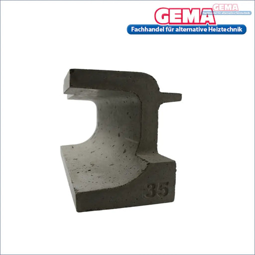 Grauer Betonblock mit gebogener Öffnung für Holzvergaser Serie SLX