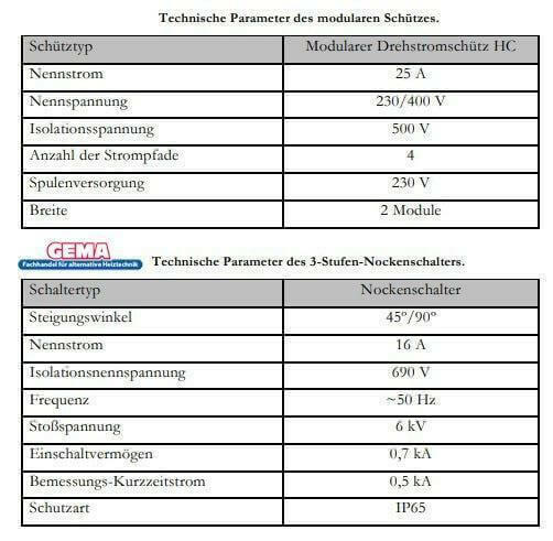 Heizstab 9 kW  mit einstellbare Heizpatrone.