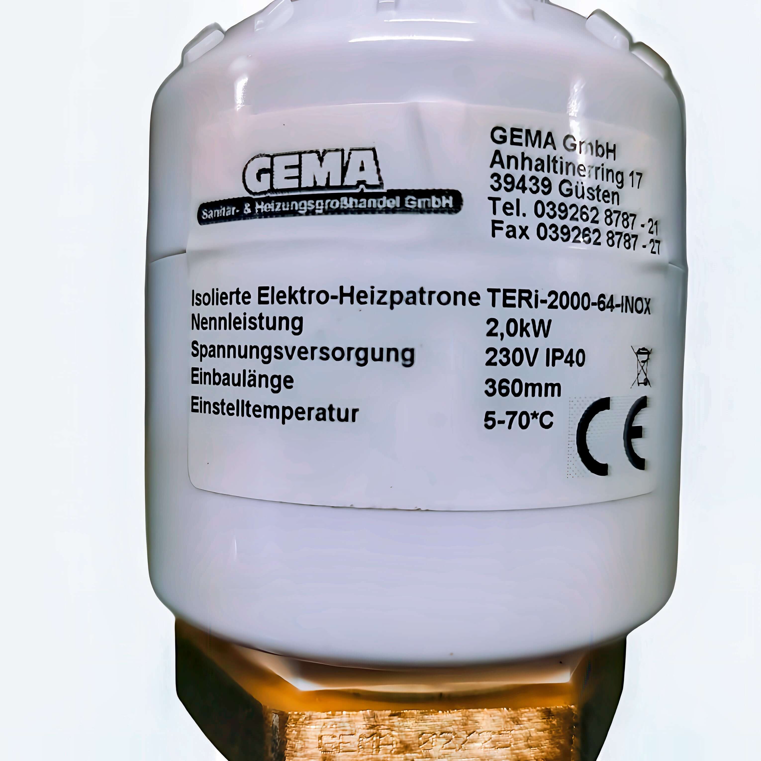 Heizstab TERi 2 kW für effiziente Flüssigkeitsbeheizung 💧. Ideal für Warmwasserbereiter und Solaranlagen ☀️.