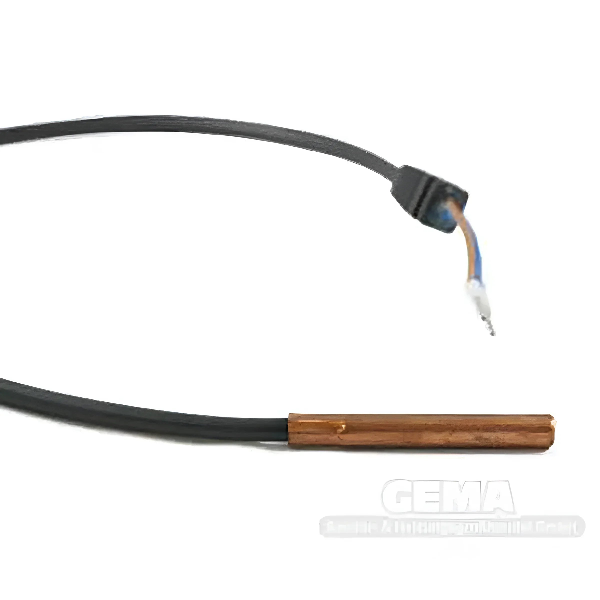 Blackes Kabel mit kupferfarbenem Sensor für Heizkessel Irleh Plus mit Eko Pid Dynamic