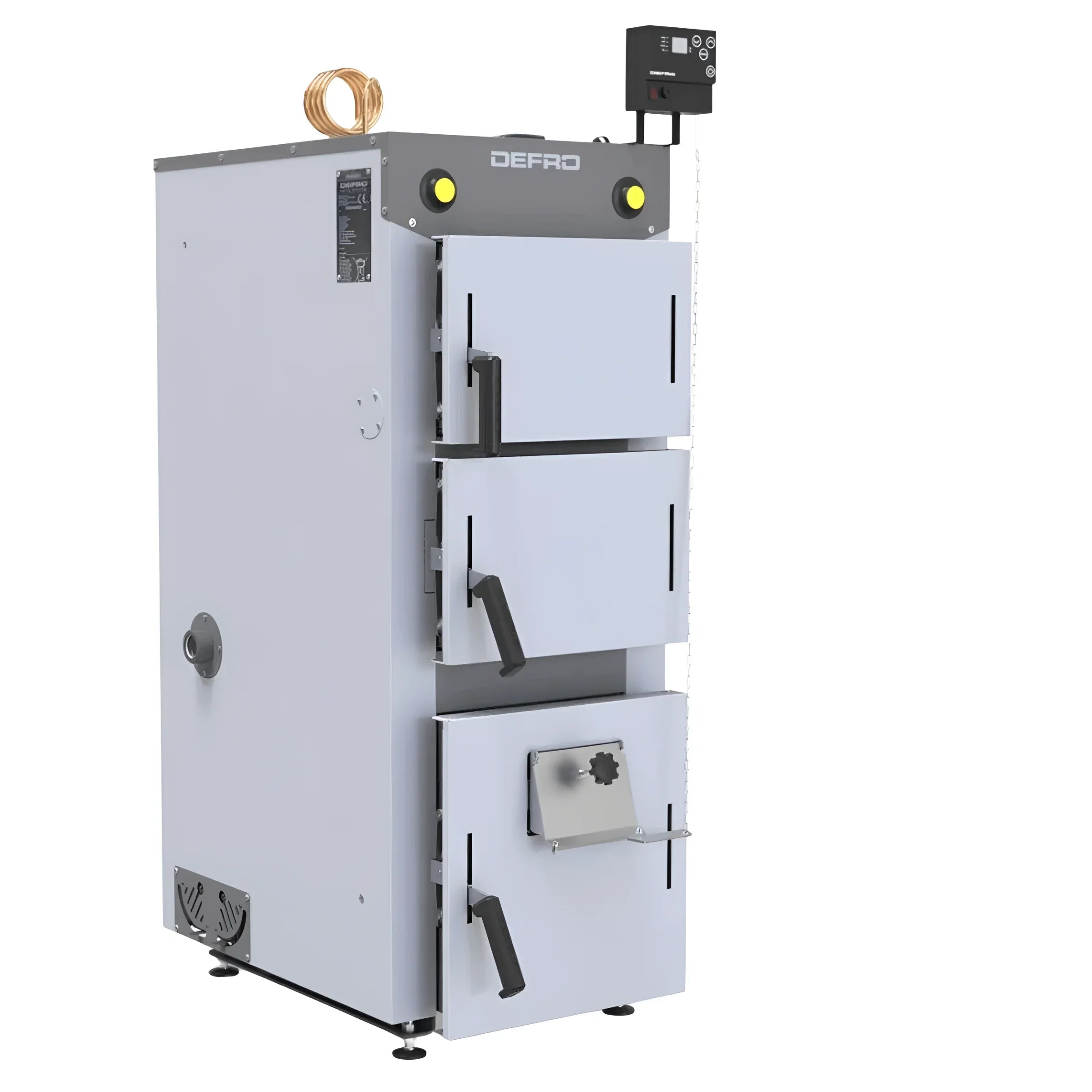 Defro Feuerholz Plus 19 kW Festbrennstoffkessel 🔥 mit Holzvergasung, kompakt und effizient für Heizräume.