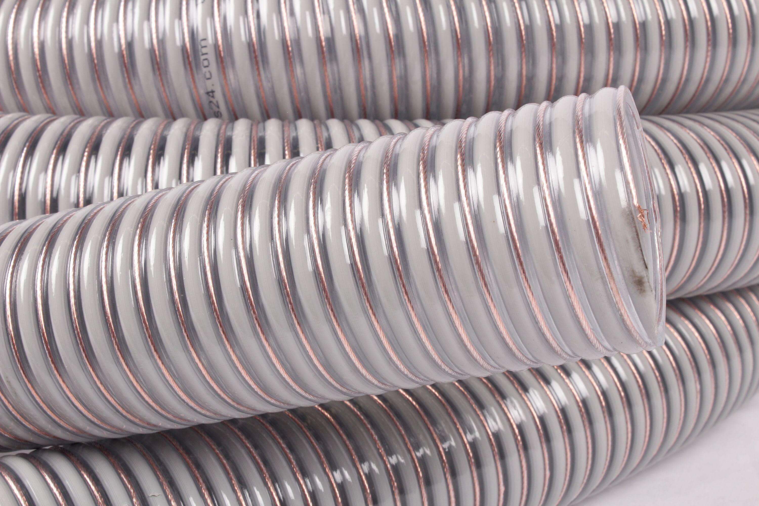 🚛 Antistatischer Saugschlauch für Pelletboiler, flexibles PVC mit NW 50-51, ideal zur Förderung von Pellets.