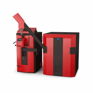 Rotes und schwarzes Pelletkessel-System für den Attack SLX Kombikessel 35 kW