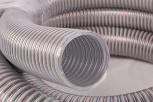 Antistatischer Saugschlauch für Pelletboiler 🛠️, NW 50-51, flexibel und ideal für Pellets. PVC Schlauch mit Spirale.