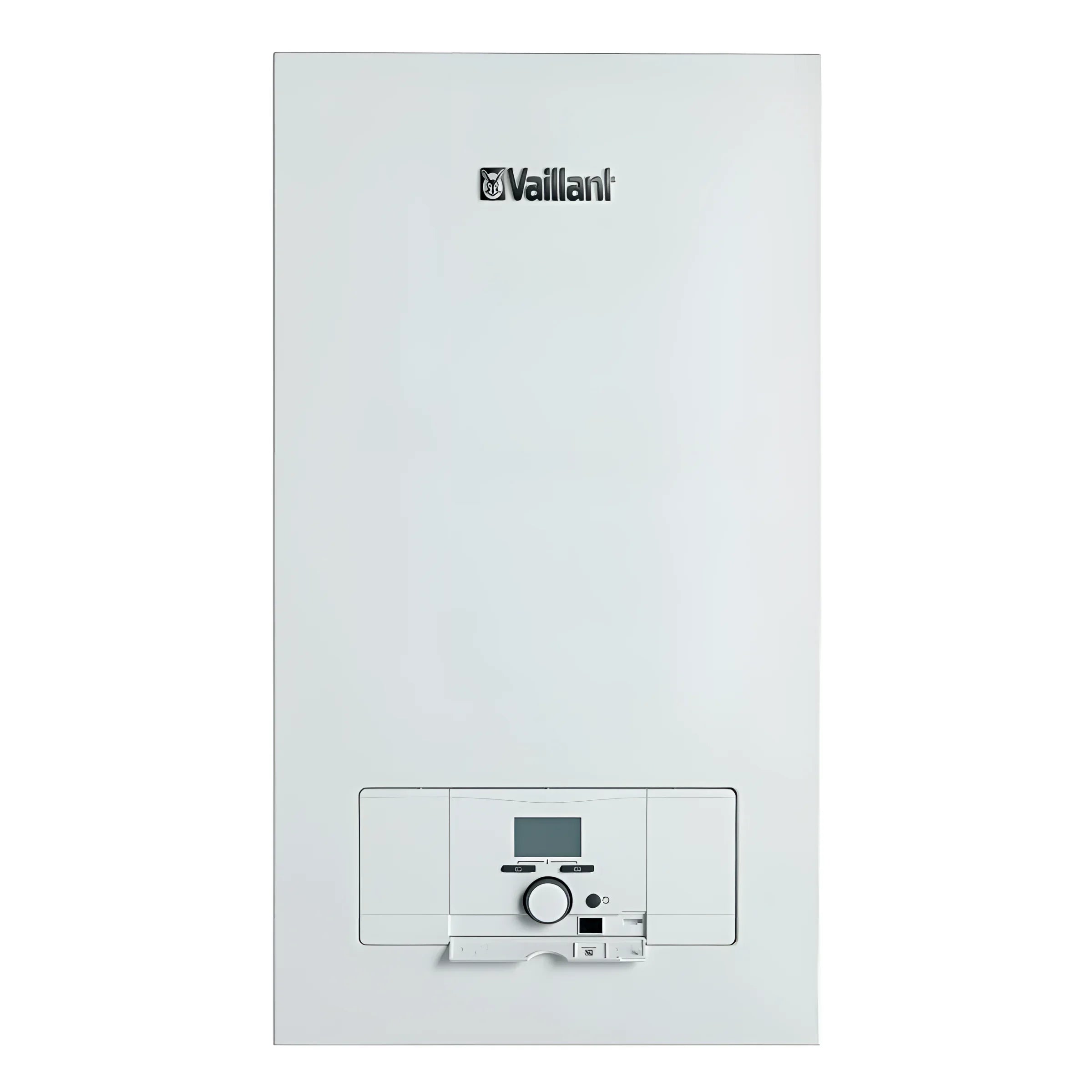 Weiße Vaillant eloblock Wandheizung, optisch komplett überarbeitetes Heizgerät inklusive Pumpe