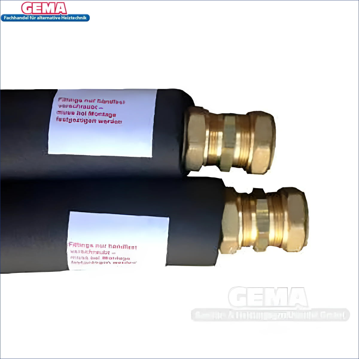Insulated pipes with brass fittings for Dachdurchführung für Flachkollektoren mit easy flexxlock Schnellverschraubung