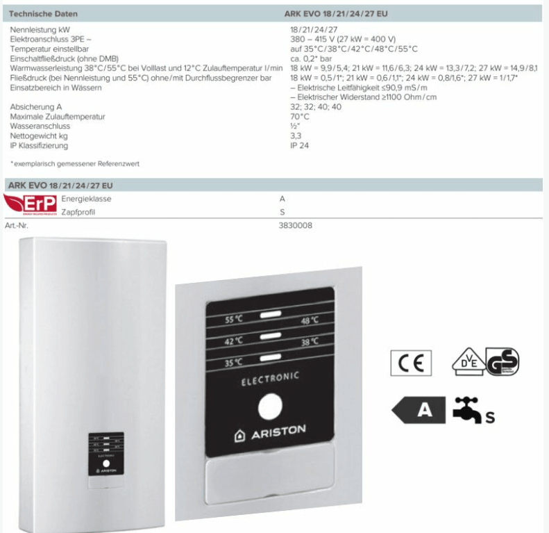 Durchlauferhitzer 18-27 kW - GEMA Shop