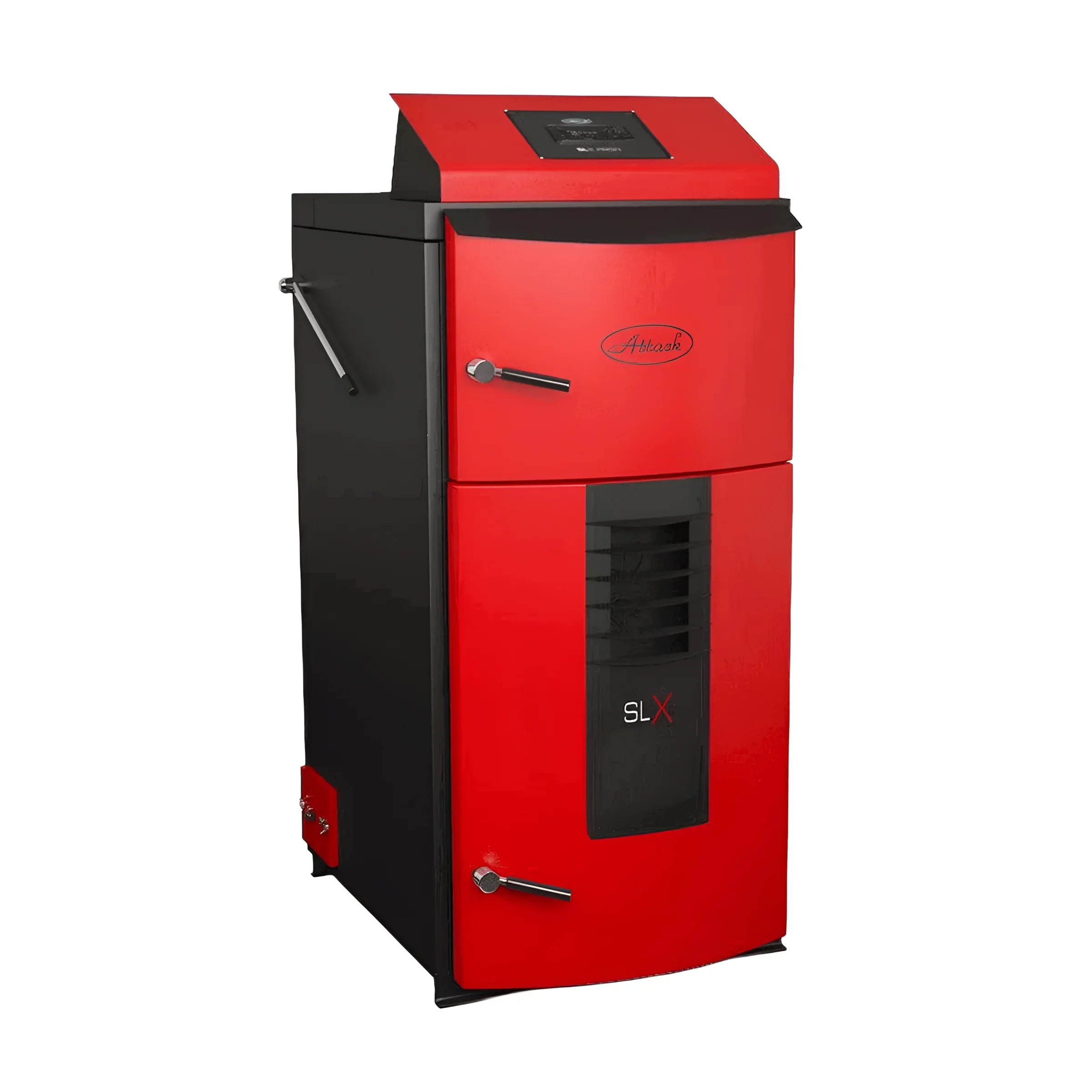 Robuste Bauweise Holzvergaserkessel Attack SLX Profi 20 kW in Rot und Schwarz