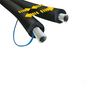 Insulated pipes with threaded ends for Solarleitung Doppelrohr DN20, UV-beständiger Isolierung