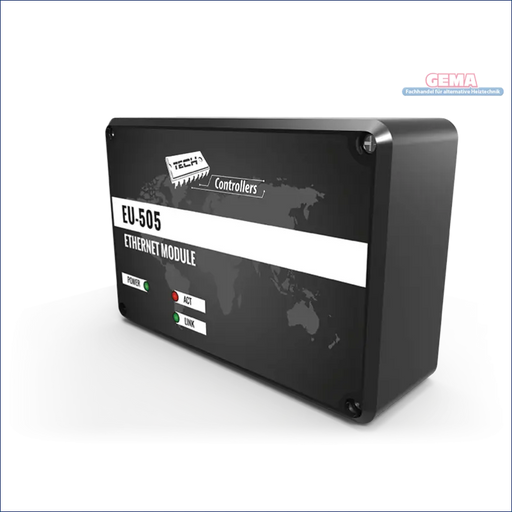Schwarzes Ethernet-Modul für Heizkessel und Boiler mit Fernüberwachung