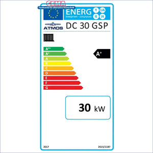 Energieeffizienzlabel für Kombikessel Atmos DC GSP mit A+ Bewertung und 30 kW Leistung