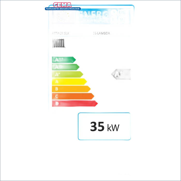 Energieeffizienzlabel für eine Moderne Holzvergaserheizung mit hoher Effizienz und Umweltfreundlichkeit