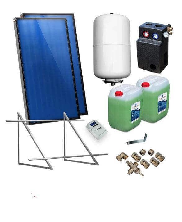 Solarpaket Flachkollektor AMX2.0 4.06 m² für Flachdach - GEMA Shop