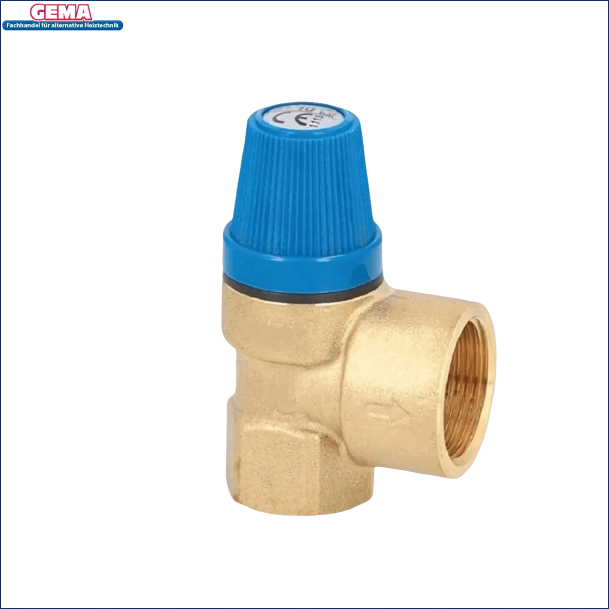 Brassdruckreduzierventil mit blauer Einstellknopf für Warmwasserspeicher 100 Liter
