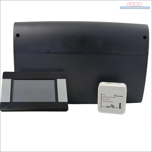 Schwarzes Steuerungspanel mit Display und weißer Wireless-Modul für Gema Control 920 Ecomax