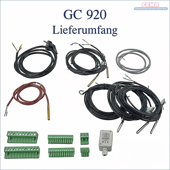 Alt-Text: GC 920 Komponenten der Witterungsgeführten Heizungssteuerung Gema Control 920 Ecomax