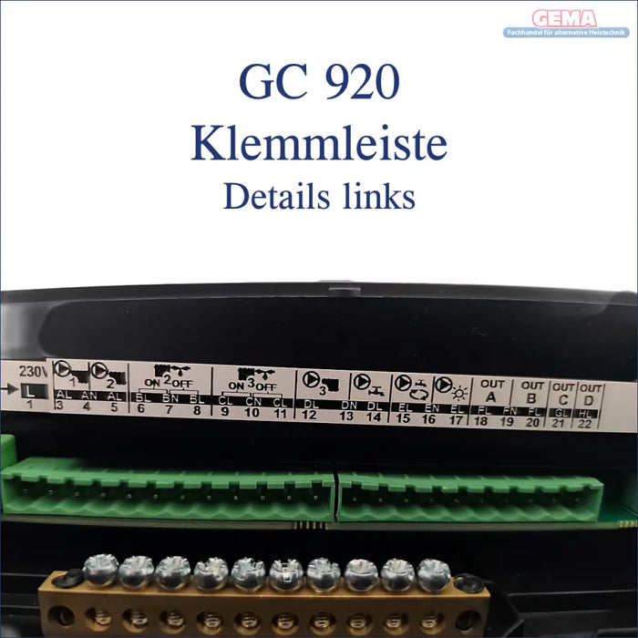 GC 920 Klemmenleiste für Witterungsgeführte Heizungssteuerung Gema Control 920 Ecomax